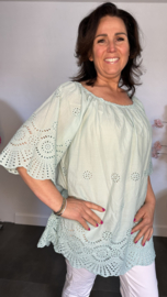 Broderie top Aurora mint