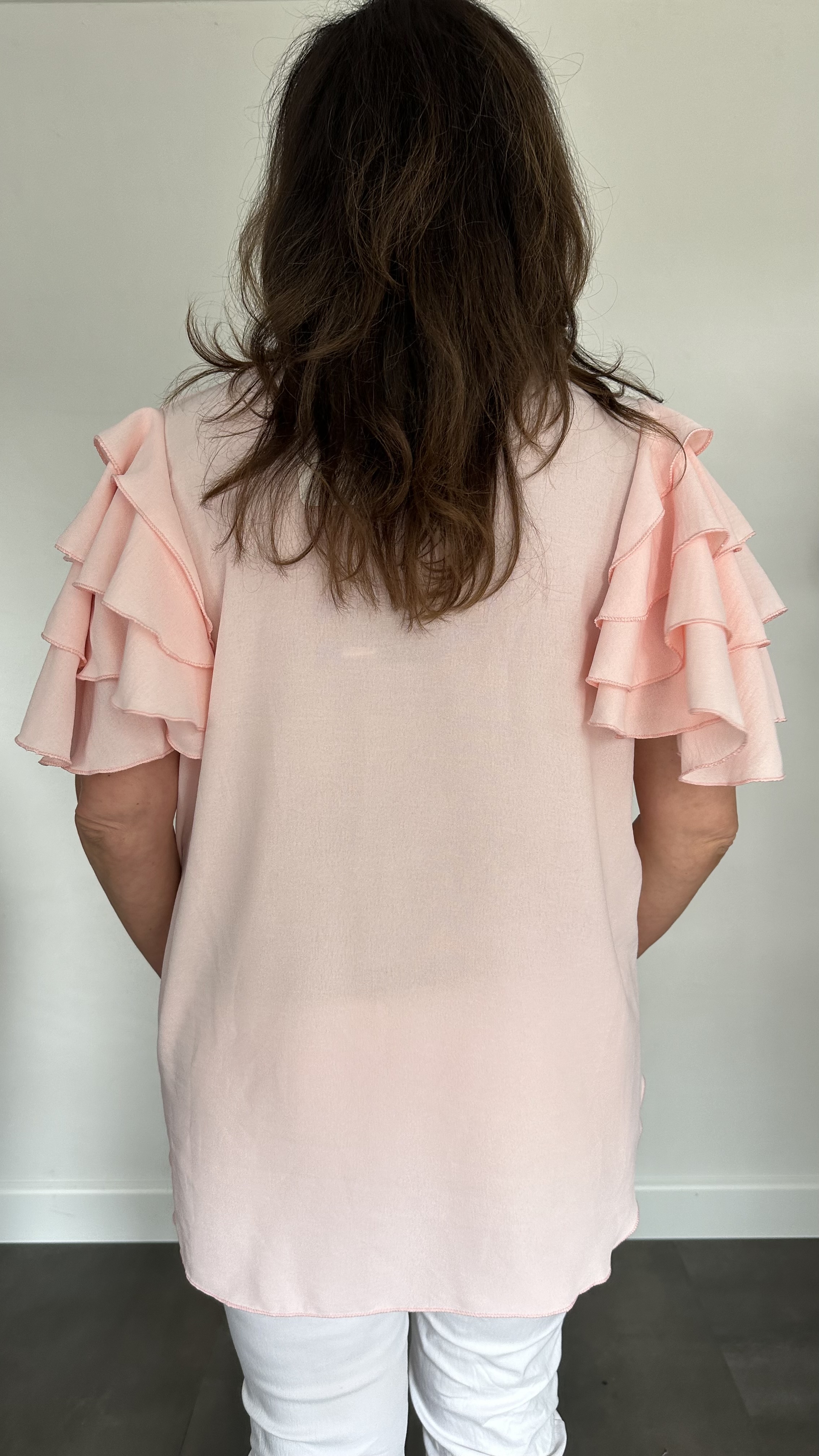Top wendy met volant roze