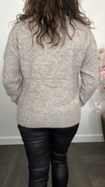 Gebreide trui Fleur Taupe