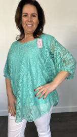 Kanten blouse charlotte +SIZE mint