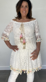 Ibiza tuniek/jurk kant ecru