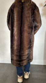 Lange bontjas bruin (fake fur)
