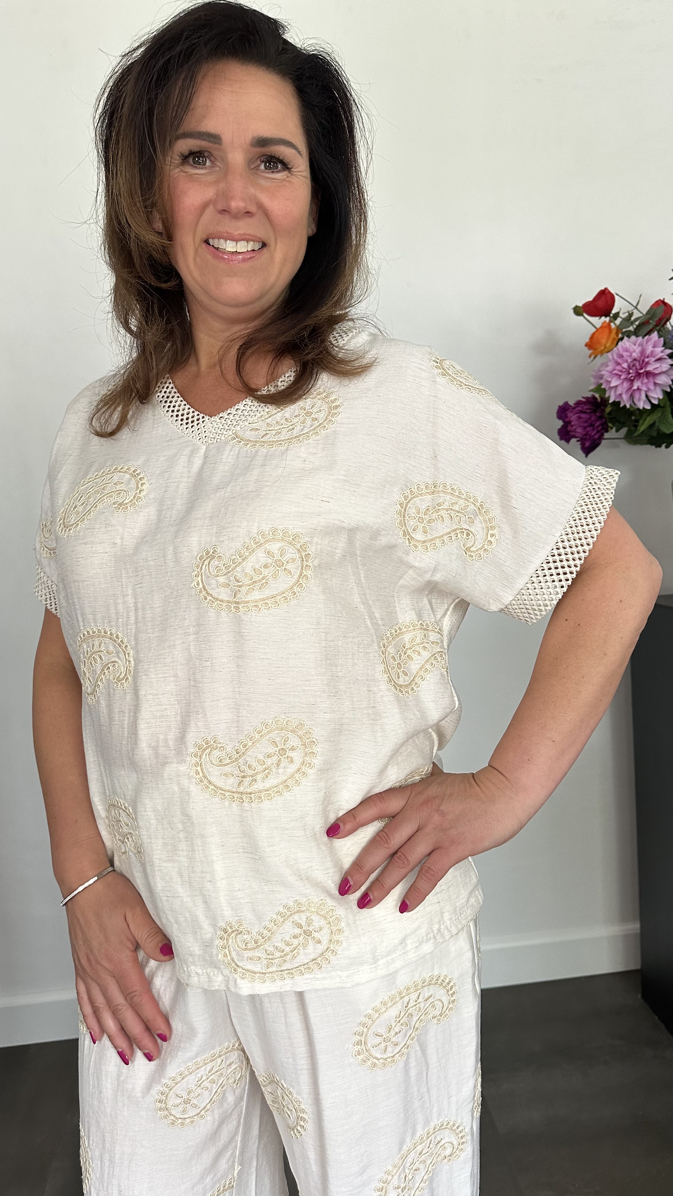 Top Amanda met V-hals