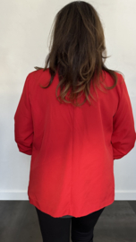 Blazer Marjan met gesmokte mouw rood