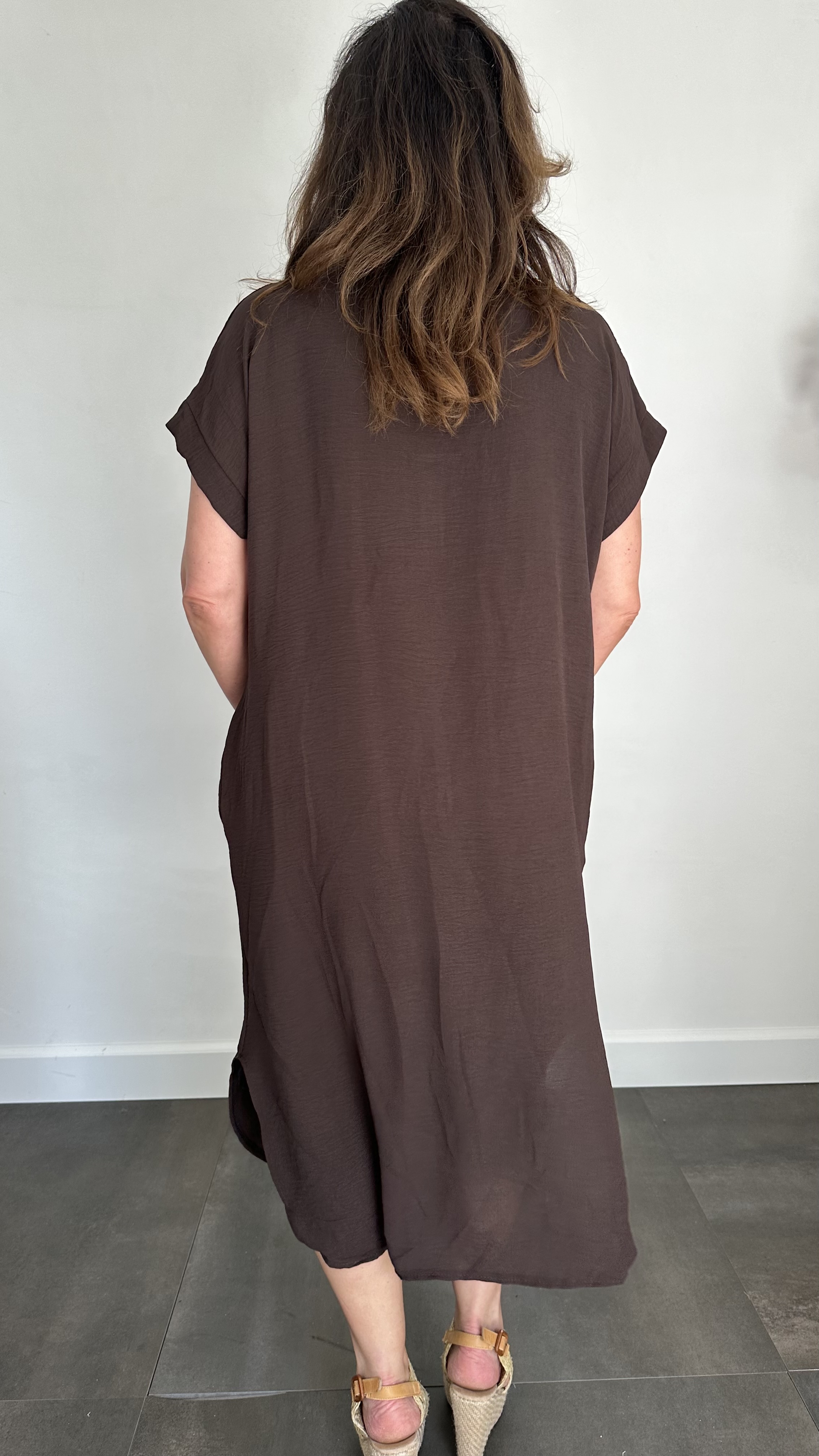 Jurk Maya +Size donker bruin