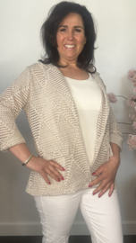 Opengewerkte blazer Taupe