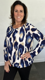 Ballon shirt met elastiek Faye blauw (+size)