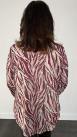 Stretch blouse travel flames magenta