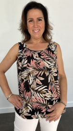 Ballon top old leaves zwart