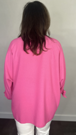 Top met strikjes & ketting +Size fuchsia