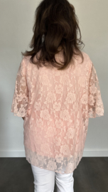 Kanten blouse Ilse +SIZE roze