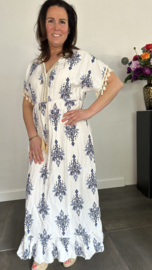 Maxi jurk Livia met elasiek marine