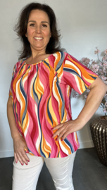 Ballon shirt met elastiek Wavey fuchsia