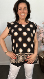 Top Dotty met ruche Zwart