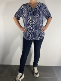 Shirt zipp baby giraffe blauw