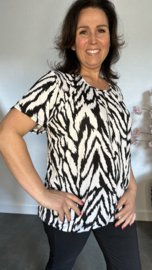 Ballon shirt met elastiek Scratched zebra zwart