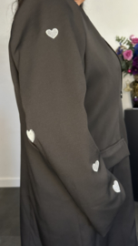 Blazer Dress hartjes zwart/ zilver