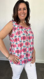 Ballon top graphic pink