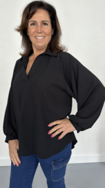Blouse GiGi met pofmouw zwart
