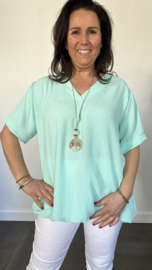 Top Maya korte mouw +SIZE mint groen