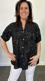 Blouse Isabella bling zwart +SIZE