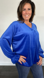 Velvet top Bianca +SIZE kobalt