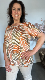 Ballon shirt met elastiek Snake mix oranje
