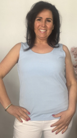 Hemd met brede schouderband ribbel IJsblauw