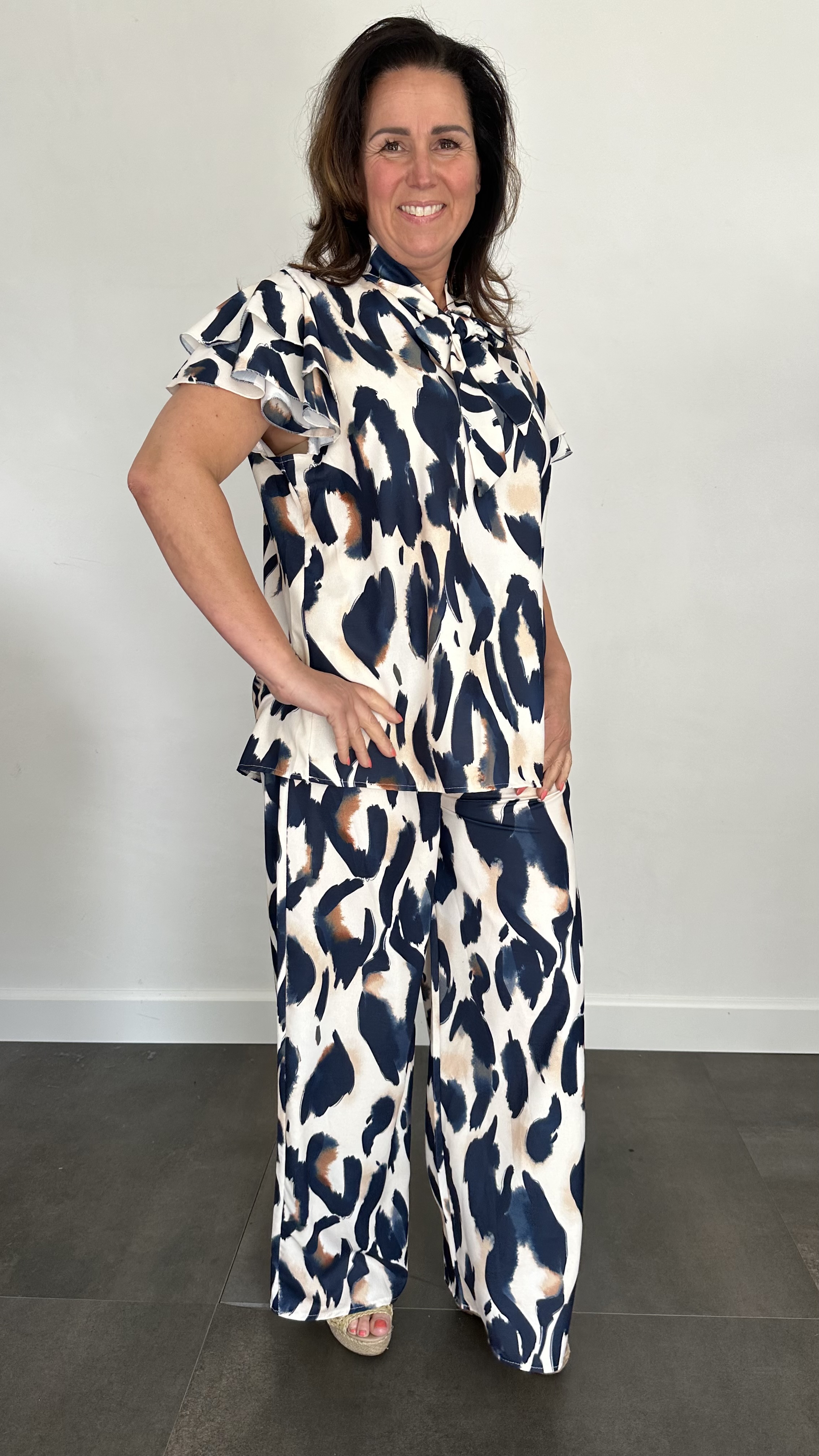 2-Delige set Lorena met strik marine