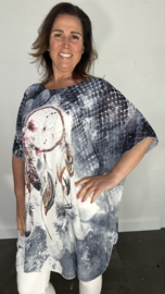 Voile blouse/ tuniek Mandela antraciet