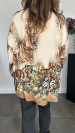 Blouse met panters beige/zand