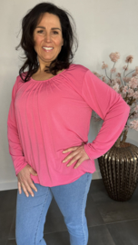 Ballon shirt travel met elastiek Fuchsia (licht)