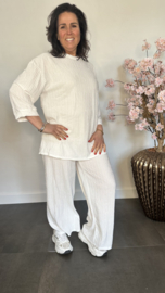 2-Delig comfy pak ribbel Roomwit SALE