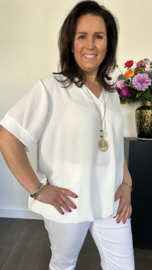 Top Maya korte mouw +SIZE ecru