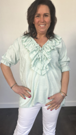 Blouse met ruche Sara licht groen