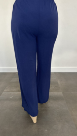 Flared crepe broek marine