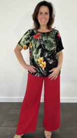 Flared crepe broek rood