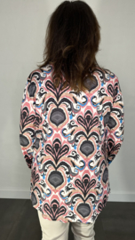 Stretch blouse travel barok roze SALE