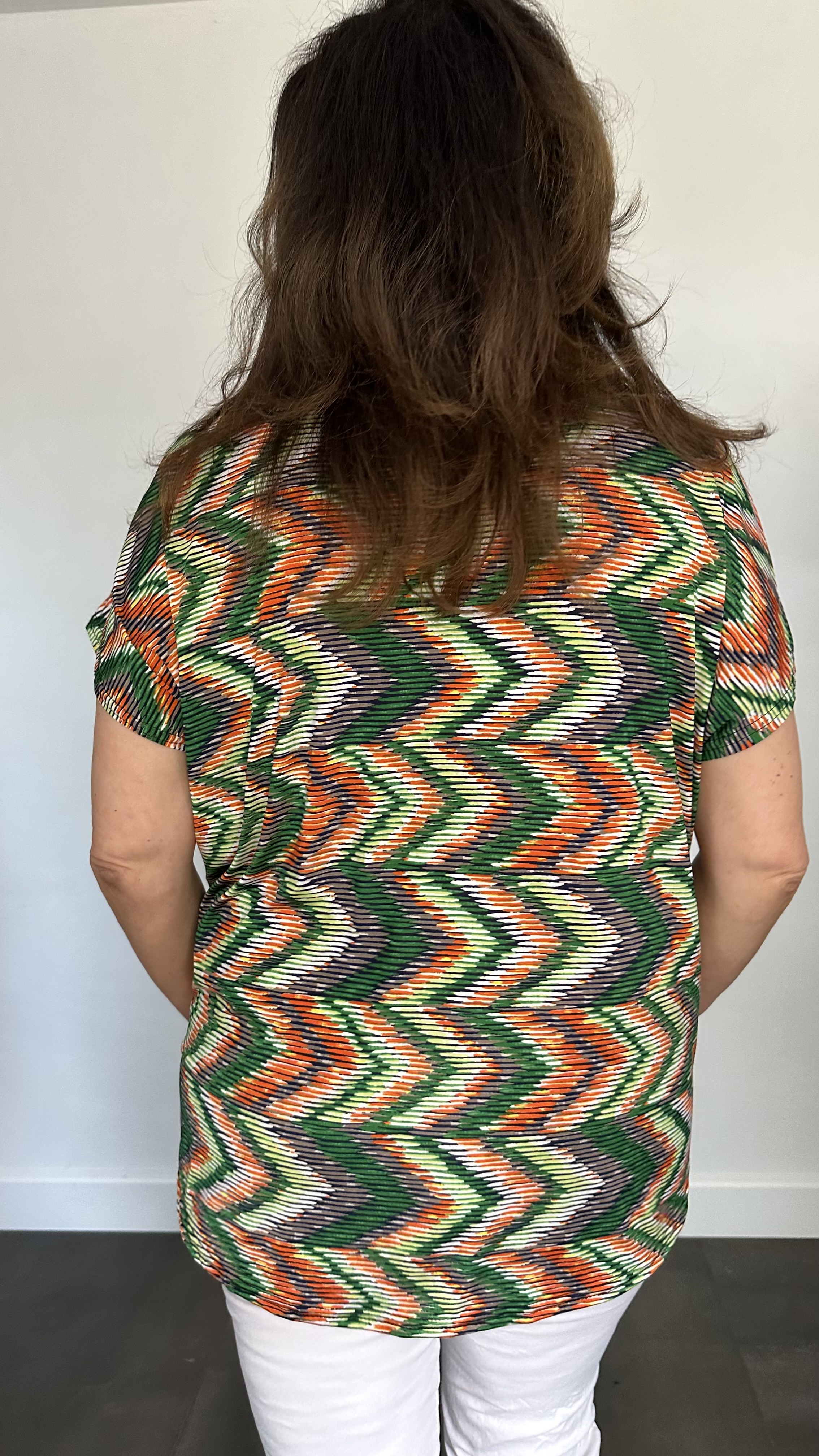 Shirt Zipp zigzag groen