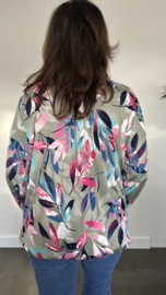 Ballon shirt met elastiek maartje licht army