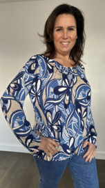 Ballon shirt met elastiek april blauw