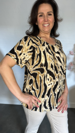 Ballon shirt met elastiek Wild Tiger camel/ zwart