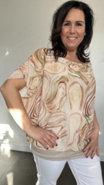 Blouse met boord Avalon zand