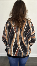 Blouse met boord Tess zwart