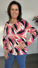 Ballon shirt met elastiek olga fuchsia