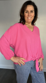 Top met strik CREPE fuchsia