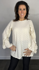 Top Judith met ruche beige/zand