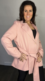 Blazer met strik +SIZE oud roze SALE