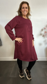 Jurk/ tuniek 2d print NY Bordeaux