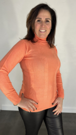 Gebreide coltrui met kabel peach SALE